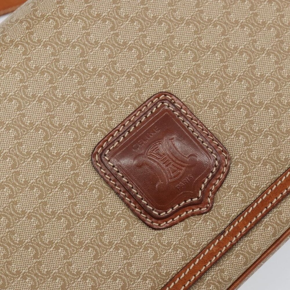 Authentic CELINE Macadam Canvas Shoulder Bag PVC Beige Gold - Picture 7 of 16